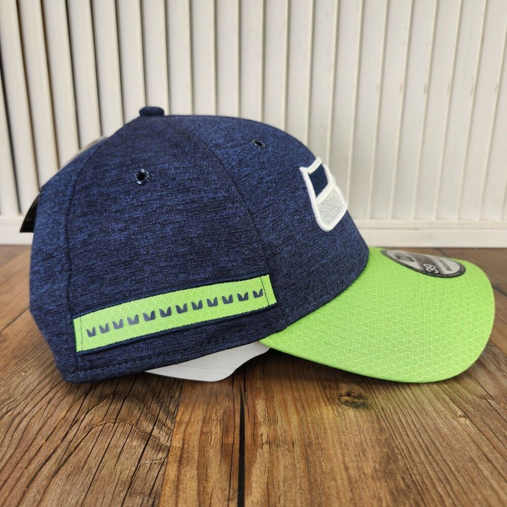 New Era 39thirty Seattle Seahawks Fitted Ball Cap Heathered Blue Green M/L Hat - Picture 4 of 12
